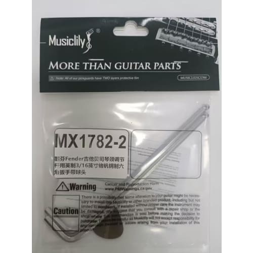 Musiclily Basic 3/16" Truss Rod Adjuster with Hex Wrench and Ball End for Fender Mexico Guitars and Basses (Set of 2)