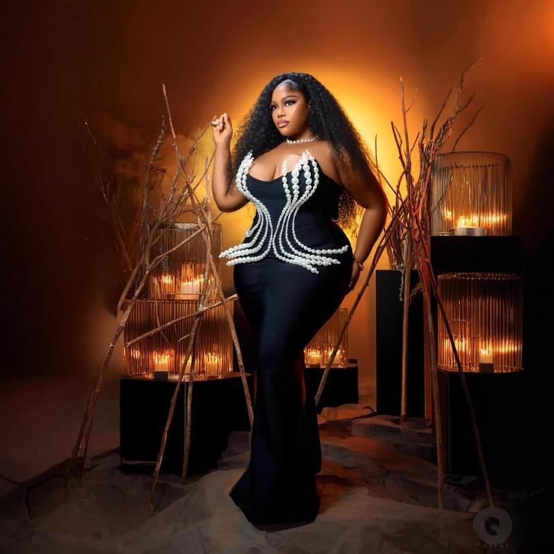 New Pearl Tube Top Bandage Dress Elegant Dress Party Dinner Sexy Luxury Elegant Evening Dress