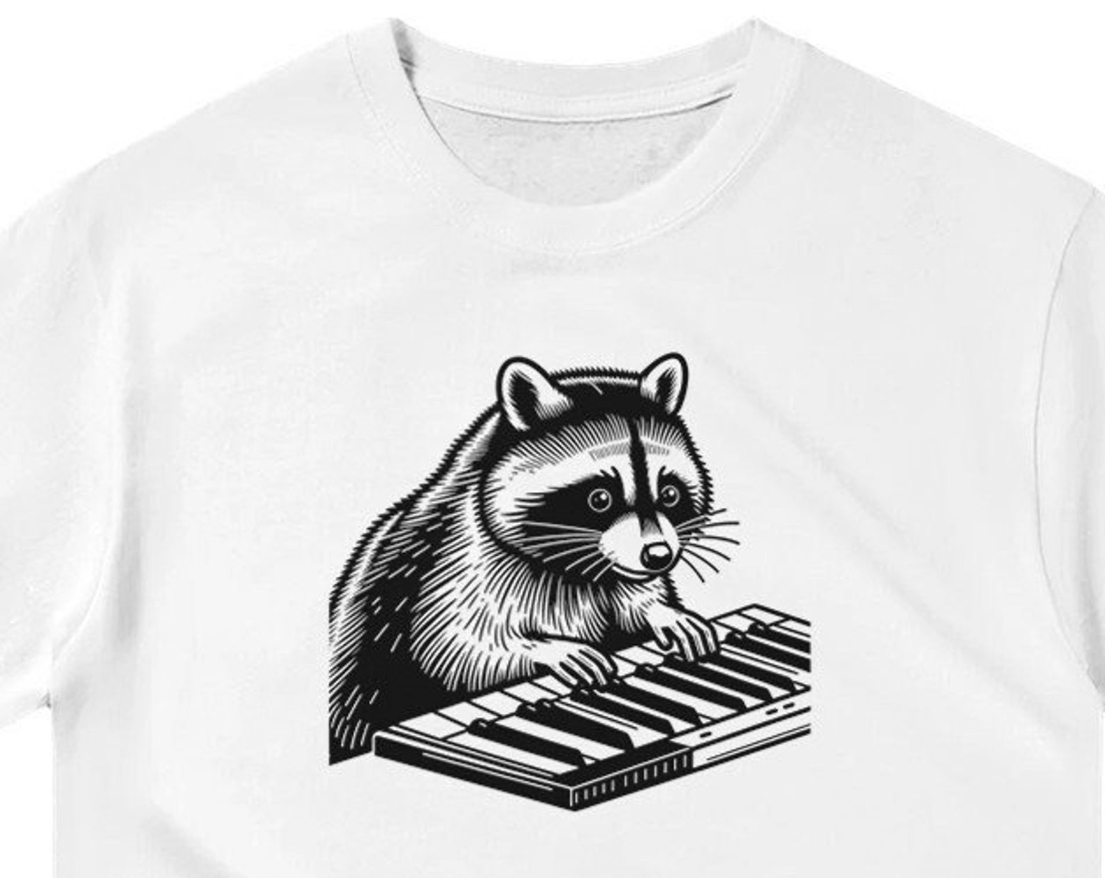 Raccoon Pianist Shirt ,Unisex, Animal Lover Shirt, Funny Animal T-shirt, Gifts For Him, Gifts for Her L
