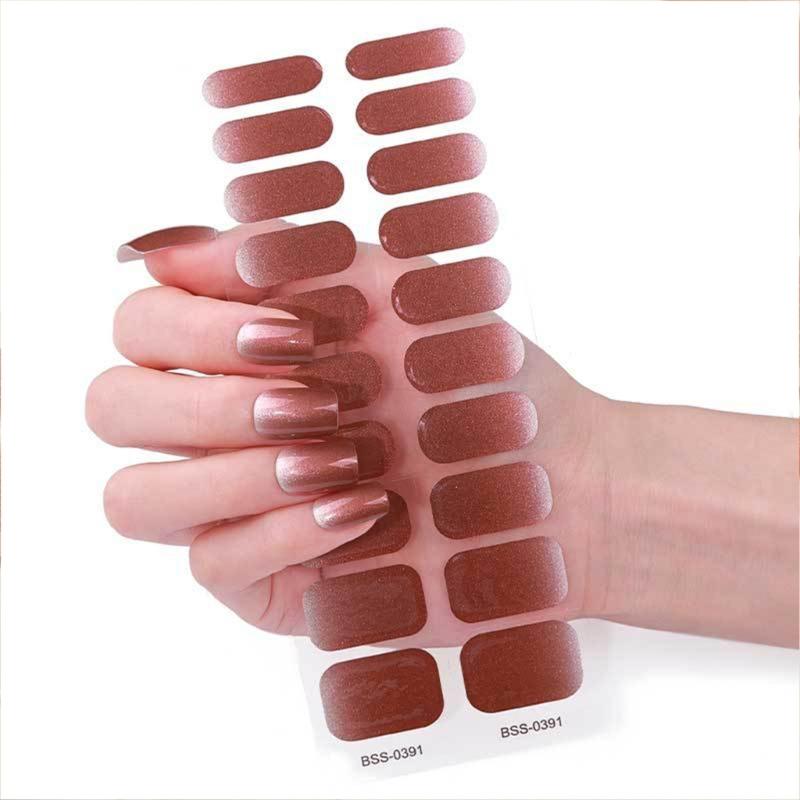 Semi Cured Gels Nails Stickers Nails Polish Strips Korean Style Gels Nails Strips Nails Art Decortions for Party