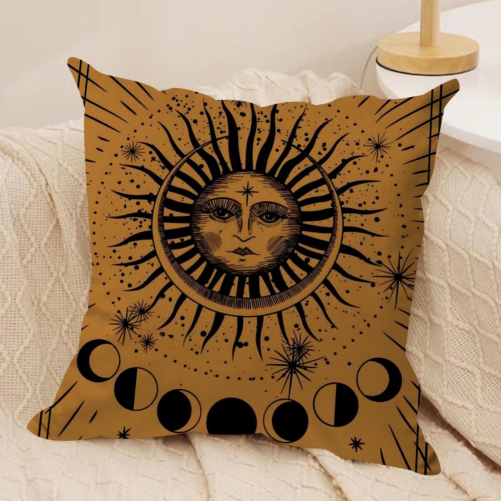 Tarot Sun and Moon Cushion Cover Soft Plush DoubleSided Printed Sofa Pillow Cushion Cover Cozy AllSeason Durable Decor Gift