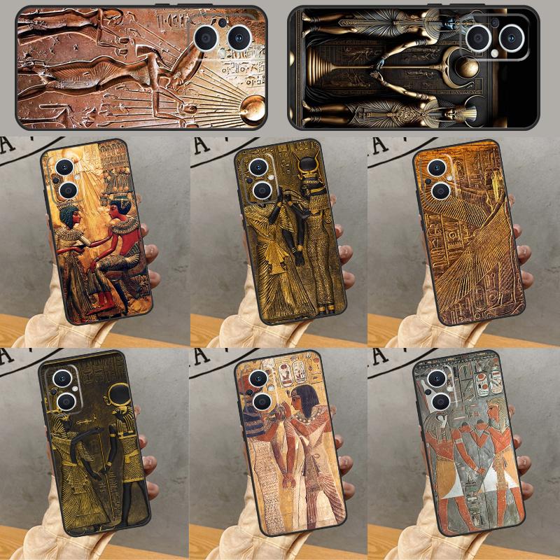 Egypt Pharaoh Mural Case For OPPO Reno 11 12 13 F 8T 7 8 10 Pro OPPO Find X8 Pro X3 X6 Pro X5 Lite Cover Coque
