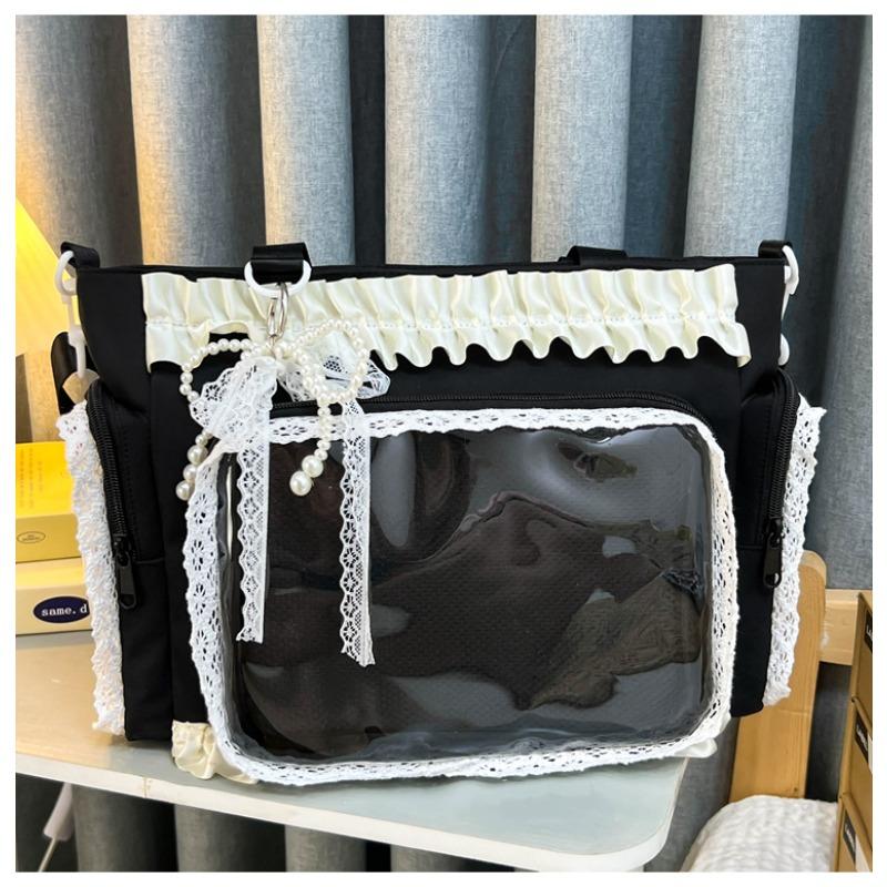 New Japanese high-value, fresh and sweet candy-colored transparent pain bag, girl light and large-capacity messenger bag