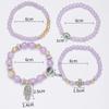 4Pcs Bohemian Acrylic Beads Bracelet Set For Women Fatima Hand Cross Evil Eyes Charm Elastic Chain Bangle Men Fashion Party Jewe