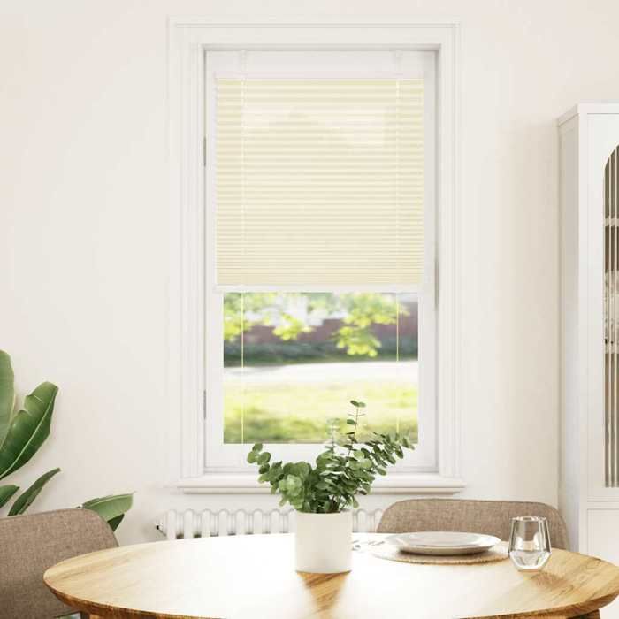 VidaXL Store Plissé Crème 65x150 Cm Largeur Du Tissu 64,4 Cm Polyester, Store Plissé De Fenêtre, Store Accordéon, Store 4015289