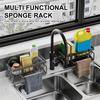 Kitchen Sink Caddy, Sponge Holder Self Drain Soap Dish With Detachable Dishcloth Rack For Dishcloth Soap Brushes Space Saving