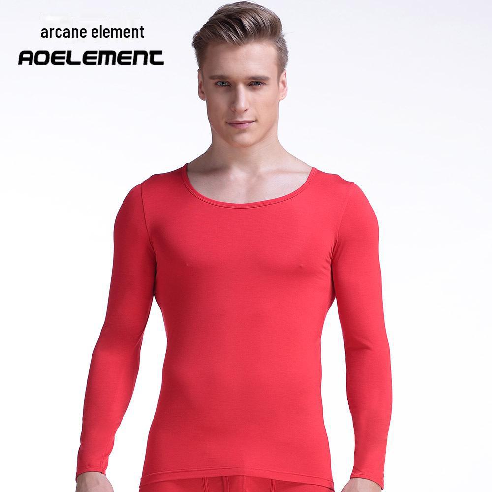 Men's Slim-Fit Thermal Round Neck Shirt - Lightweight Autumn Layer