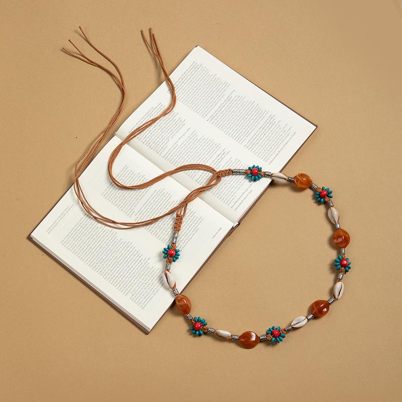 Bohemian retro style fringed waist chain women's exquisite hand-woven waist rope with skirt spring and summer ethnic style belt