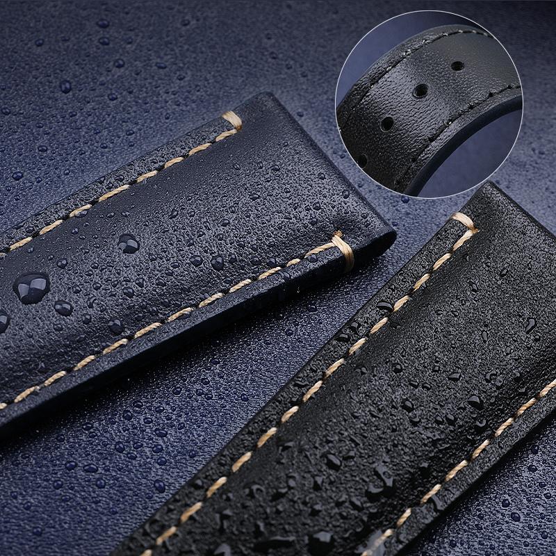 Soft Vintage Leather Watch Band 22mm For Tudor Strap Black Bay 1958 41mm GMT Pelagos Folding Buckle Black Brown Blue Wristband