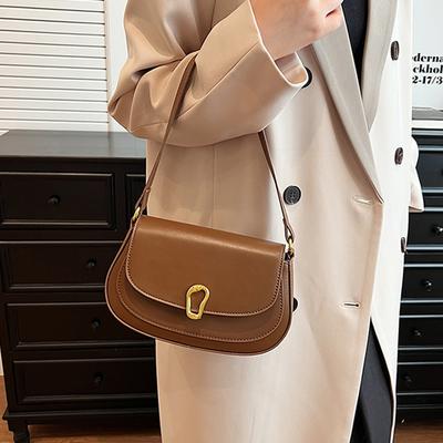 Francouzská retro dámská kabelka přes rameno, podzimní nová všestranná crossbody kabelka, texturovaná kožená taška do podpaží, luxusní párty kabelka