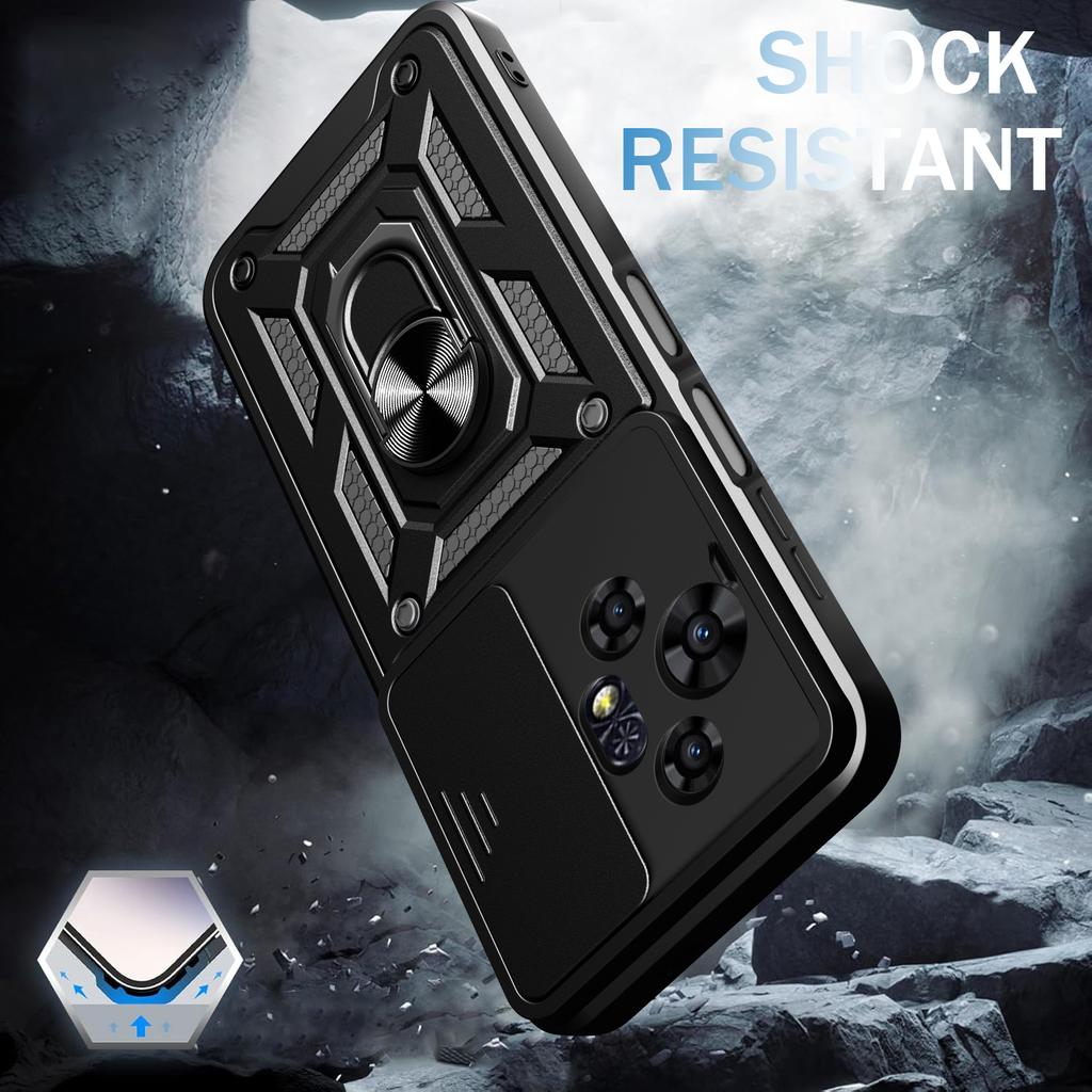 For TCL 50 Pro NxtPaper 5G Deksel med Skyvekamera-deksel PC+TPU Støtteben Telefondeksel