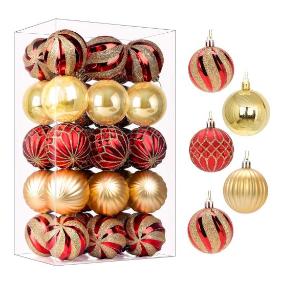 Pcs Christmas Balls Ornaments 2.4 Inch Small Shatterproof Plastic Balls