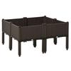 Set of 6 26L Garden Raised Bed Elevated Patio Flower Plant Planter Box PP Vegetables Planting Container, Brown