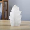 White Ceramic Vase Farmhouse Home Decor Leaves Style Modern Minimalist Pottery Vase Table Centerpieces Vase Decorative