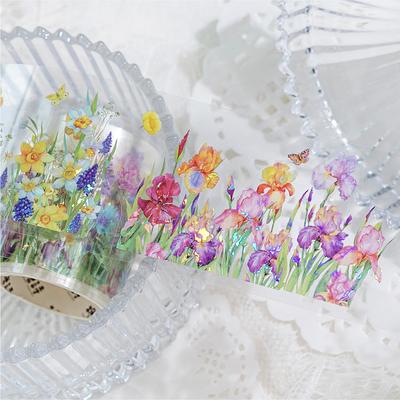 1pc PET Tape Mountain Flower Branch Series Retro Gorgeous Dream Plant Handbook Decorative Collage Base Material
