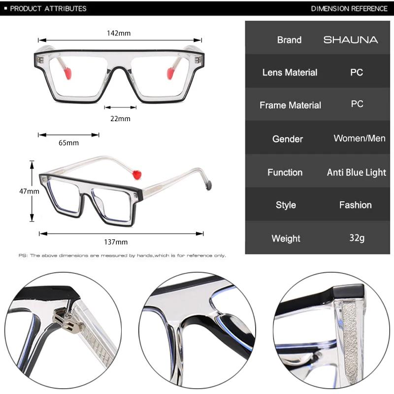 SHAUNA Ретро TR90 квадратная женская оправа для очков ярких цветов Мужская оптическая — фото 13