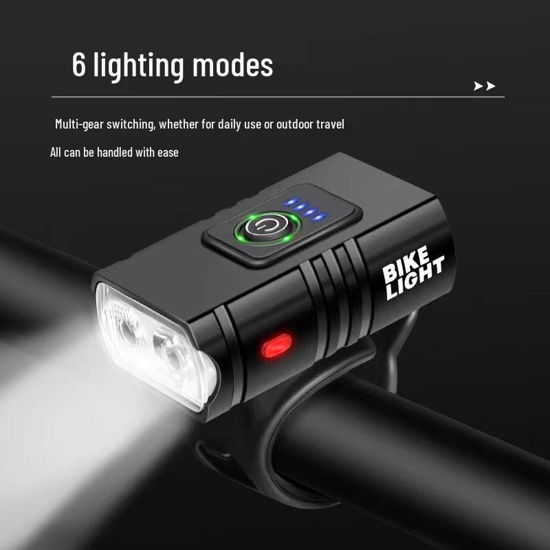 Cross2 T6 Bike Headlight: High Lumen, Power Display, Aluminum Alloy, Type-C Charging, Outdoor Cycling Light