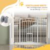 Pressure Fit Stair Dog Gate W/ Small Cat Door, Automatic Closing Door, Double Locking, for 74-100cm Openings - White