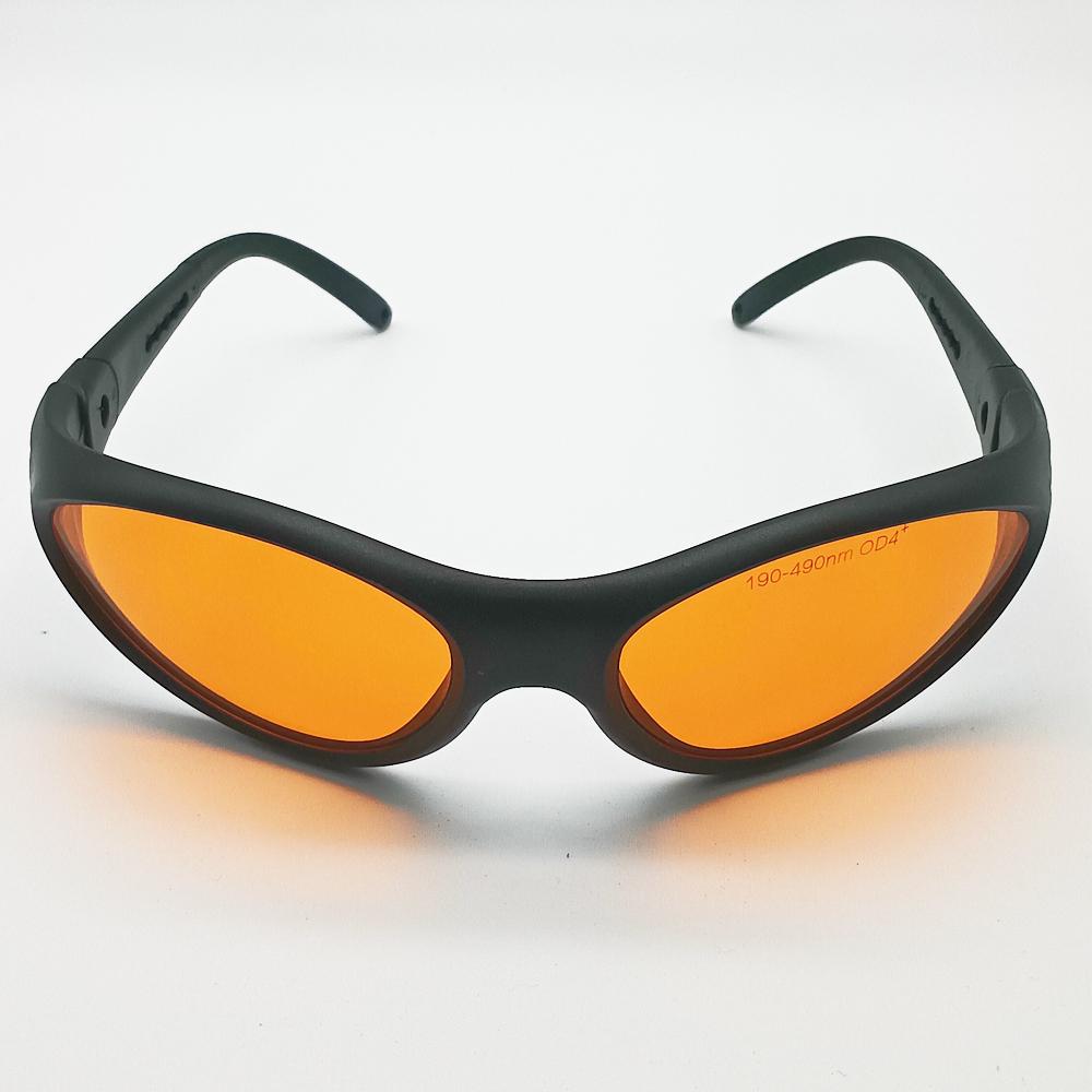 UV Laser Protection Glasses 190-490nm OD4+ 355nm 455nm Laser Safety Goggle Eye Protection (Orange,XL-SG013A /190-490nm OD4+) оранжевый