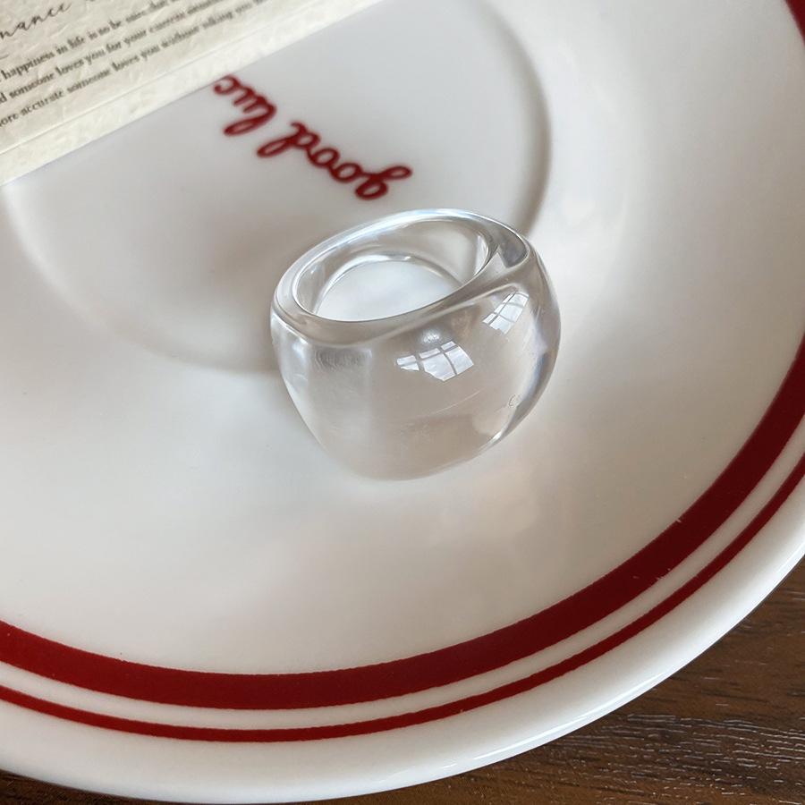 Допаминовое кольцо из смолы геометрической овальной формы, кольцо на указательный палец в стиле мори, маленькое и свежее, простое нишевое дизайнерское кольцо