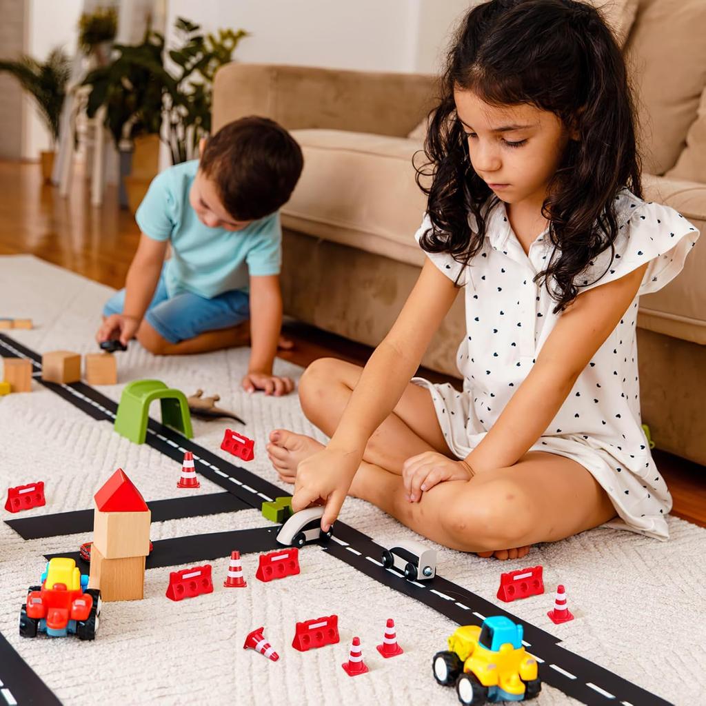 Kisangel 72 Pcs Road Sign Barricade Toy Kids Decor Mini Toys for Kids Childrens Play Sets Orange Cones Mini Safety Cones Mini Toy Traffic Cones