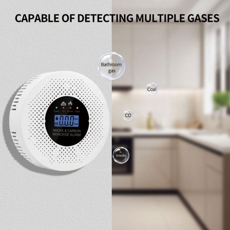 Advanced 2 In 1 Carbon Monoxide Smokes Detectors Featuring Real Time Display & High Accuracy Sensors for Household