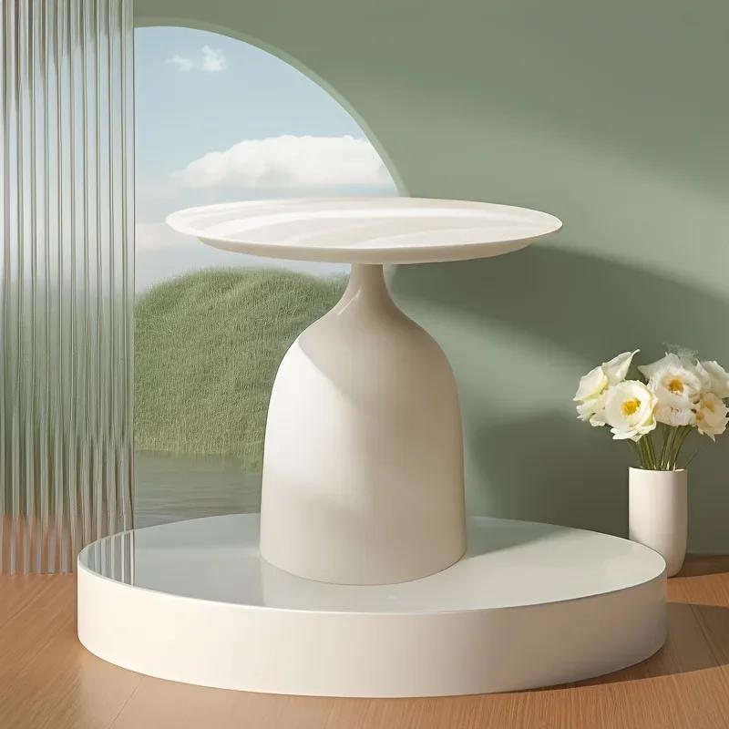 1pc Modern Round Metal Coffee Table-scratch-resistant for Offices, Hotel Lounges and Beauty Salons