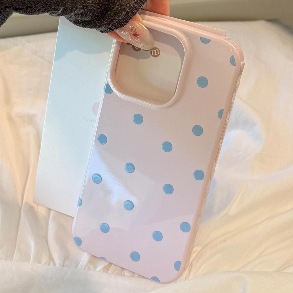 Kreatives blaues Polka-Dot-Handyhülle für iPhone 17 und iPhone 17 Pro Max