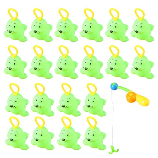 20Pcs Duck Fishing Toys Bath Time Toys for Kids Floating Fishing Games Beach Pool Games Indoor Outdoor Fun Gift for Children