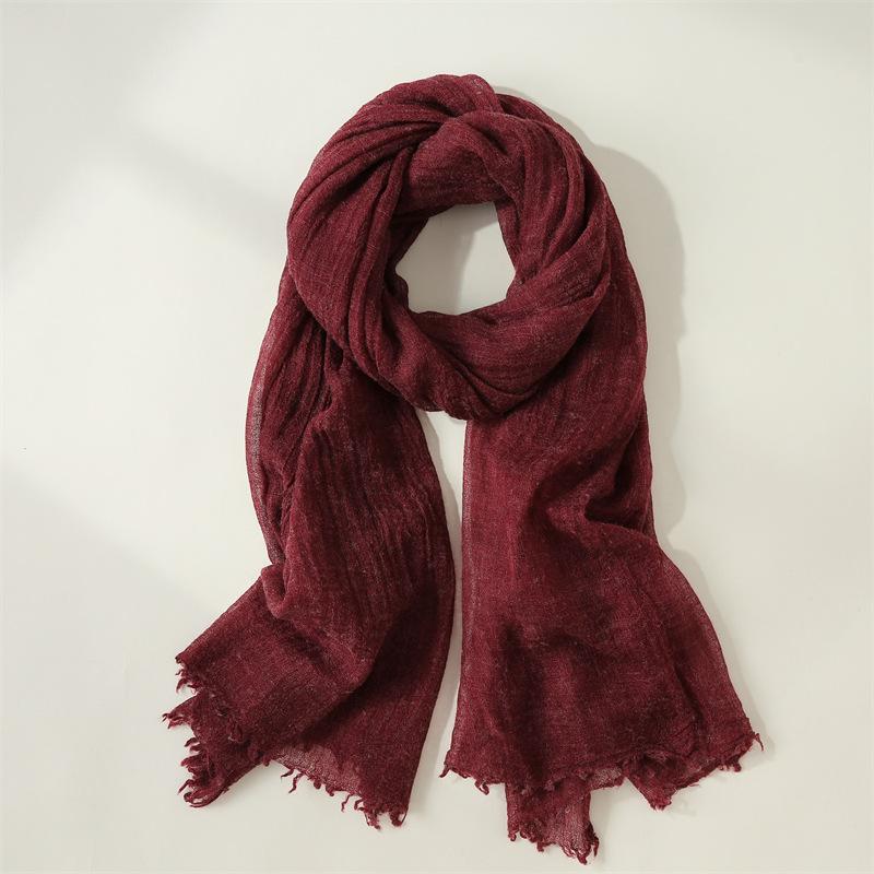 Wool Scarf New Autumn and Winter Solid Color Scarf Medium Long Style Fashionable Shawl Scarf for Women