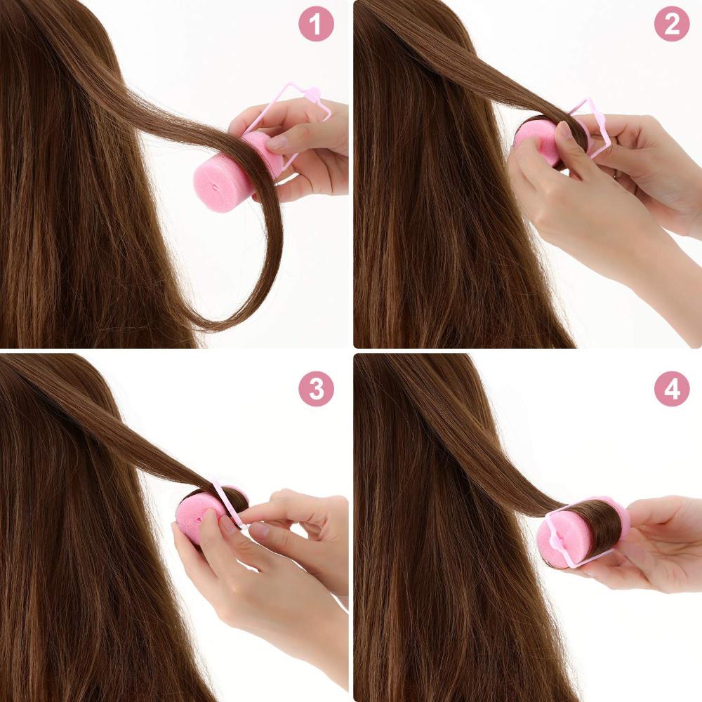 2/3CM DIY Pink/Yellow Sponge Hair Curler Hair Styling Tools Foam Rollers Hairdressing