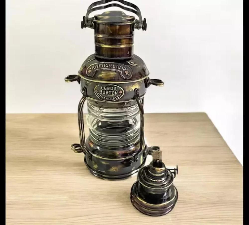 

Handmade Vintage Style Burner Lantern, Brass Ship Lantern, Marine Oil Burner Lantern Home Decor, Nautical Lamp, Copper Lamp, Christmas Gift M аеро