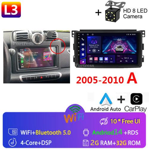 For Mercedes Benz Smart Fortwo 2006 - 2015 Android Car Radio Multimedia Player Carplay Navigation GPS Touch Screen Auto Stereo