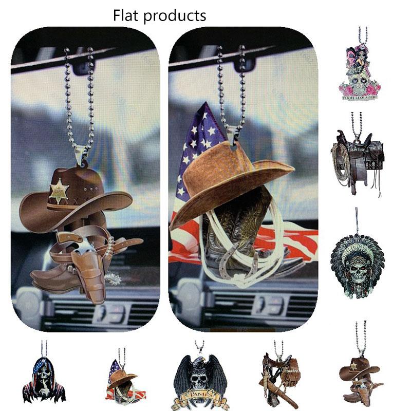 Denim Boot Retro Acrylic Car Hanging Ornament Auto Accessory Festive Home Decor