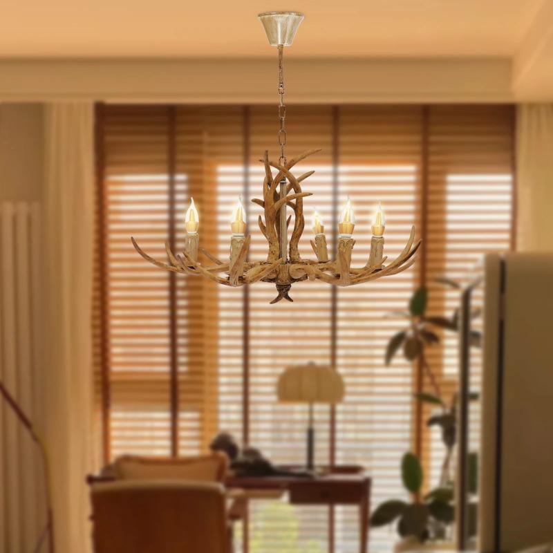 Vintage Pendant Light and Pore Deer Antler Restaurant Dining Room Pendant Light