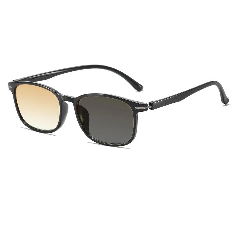 Unisex New Square Frame Photochromic Reading Glasses Sunglasses 2 In 1 Gradient Color Lenses Uv Protection Presbyopia Glasses
