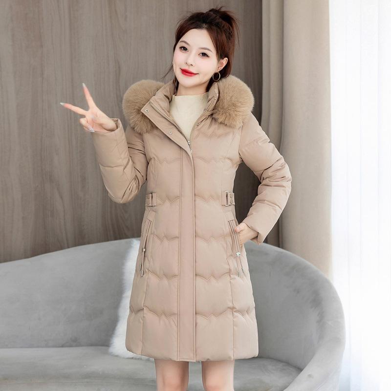 Women's Winter Parka Coat Hooded Korean Version Lady Down Cotton Jacket Warm Temperament Ladies Cotton Padded Outerwear