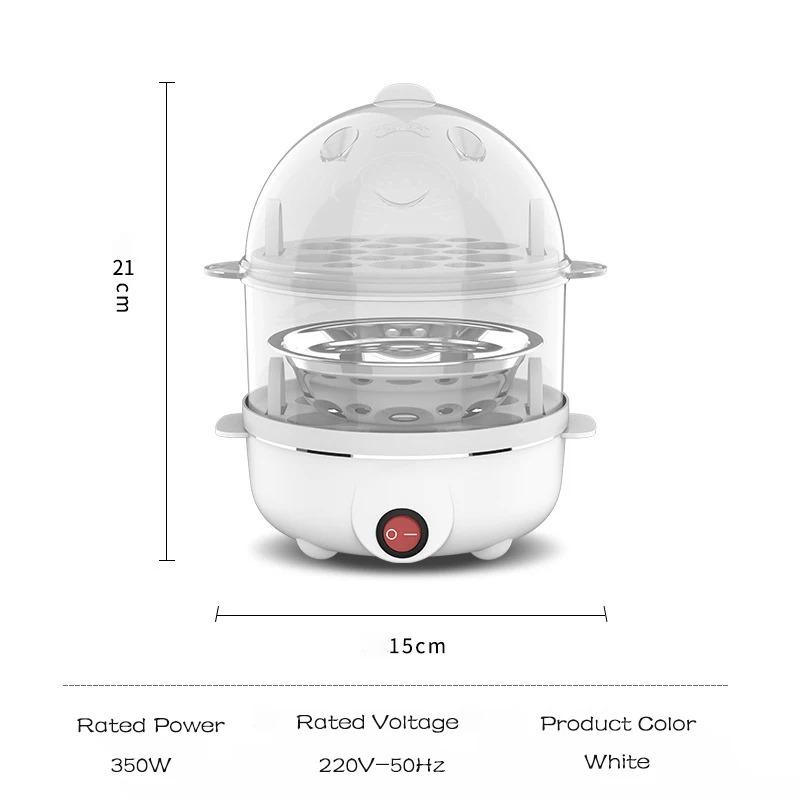 Automatic Electric Egg Streamer Multifunctional Electric Egg Boiler Double Layers Egg Cooker Mini Kitchen Breakfast Machine