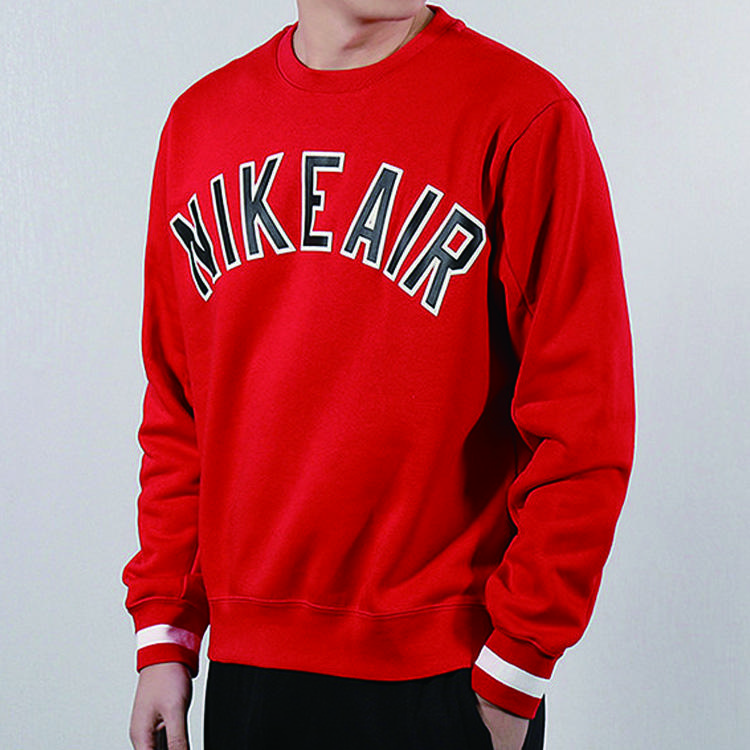 Nike Knitted Round Neck Sport Casual Sweatshirt Men Tops Red AR1823-657