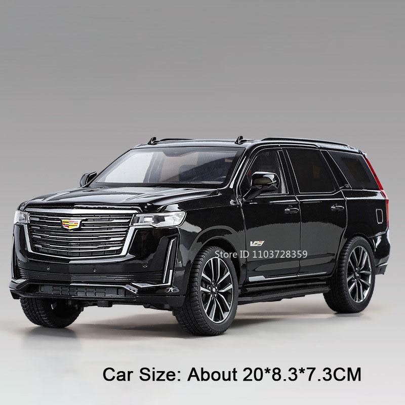 1:24 Escalade Prado Miniature Model Toy Cars Alloy Diecast Sound Light Doors Opened Pull Back Simulation Models for Boys Gifts