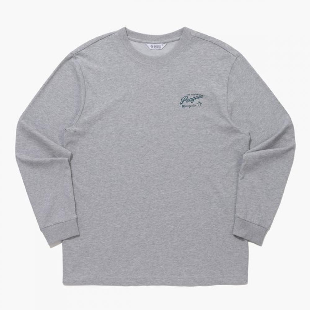 MunSingwear Men S eSSenTial Long Sleeve T ShirT Melange Gray mq121pTl35