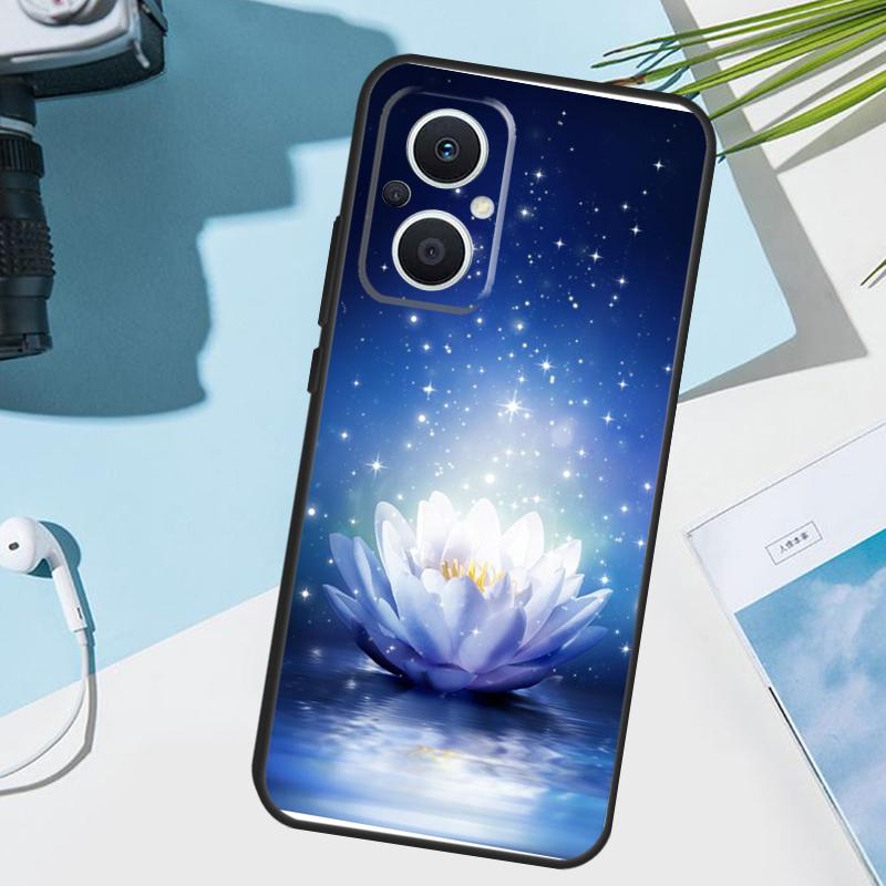 

Чехол с цветами лотоса сине-белыми для OPPO Reno 14F 13F 12F 11F 8T 7 8 Lite 10 11 12 13 14 OPPO Find X9 X8 X5 X6 Pro OPPO Reno11 F