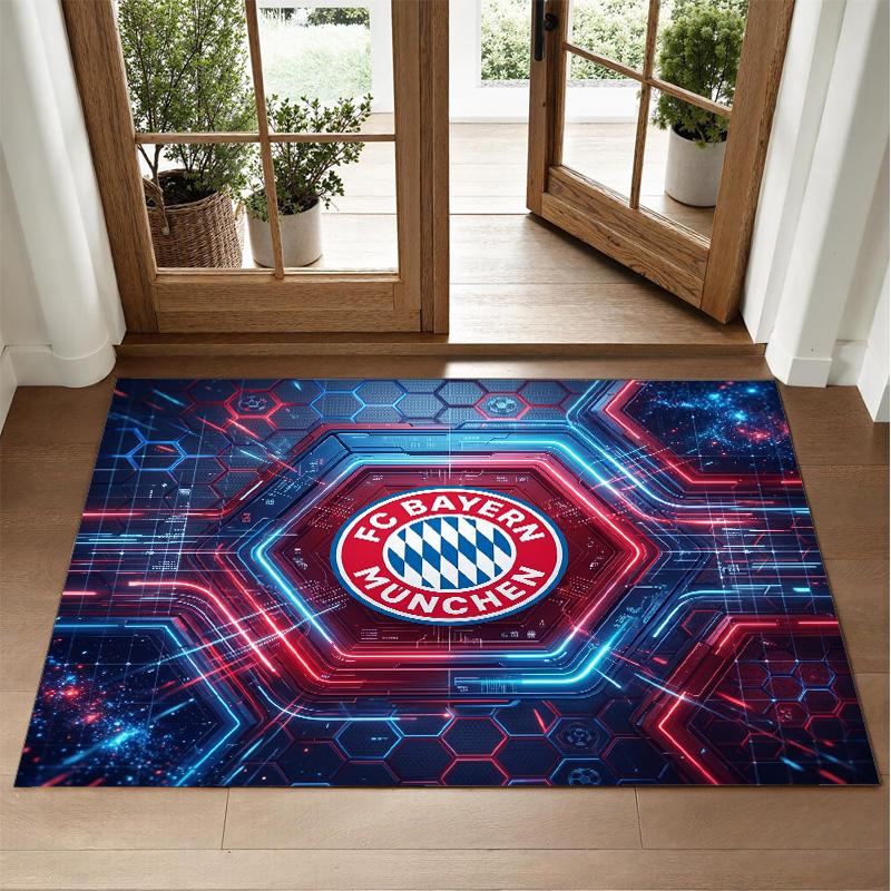 Bayern Munich Design Crystal Velvet Rug Soft Decorative Mat for Bedroom Entrance