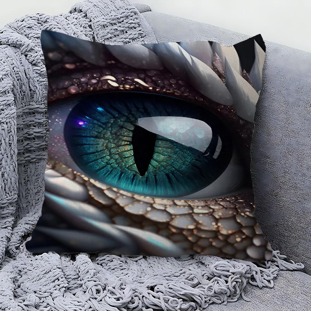 Dragon Eyes Pillow Covers Cartoon Sofa Decorative Home Double-sided Printing Short Plush Cute Cushion Cover