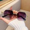 New fashionable polygonal metal sunglasses men's and women's personalized driving sunglasses