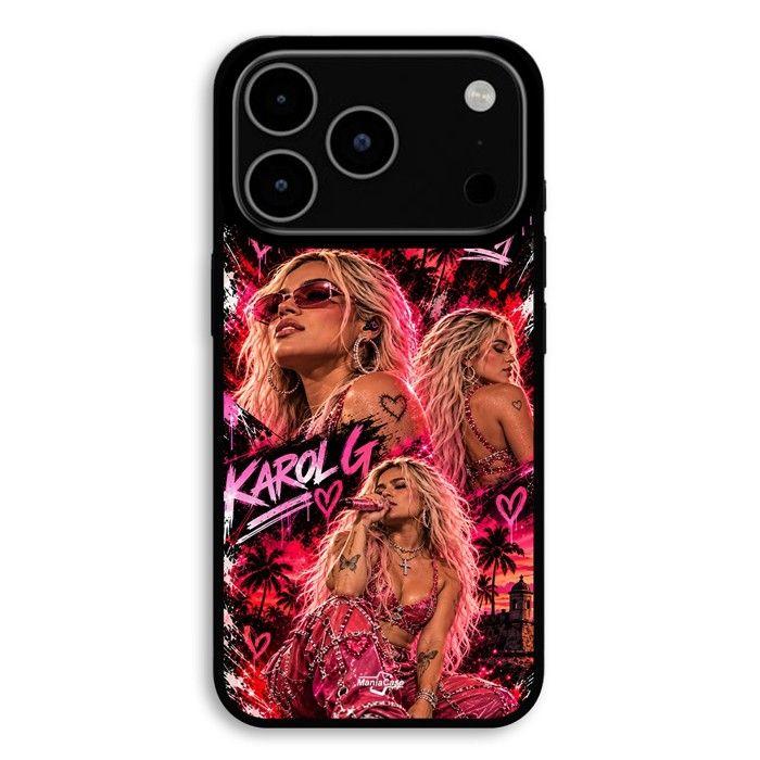 Hülle Für iPhone 18 Pro Karol G Bichota rosa Konzert Reggaeton Maniacase schwarz
