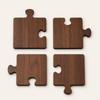 4pcs Heat Resistant Puzzle Coasters Non Slip Tea Cup Mat Creative Wooden Coaster Set  Dining Table