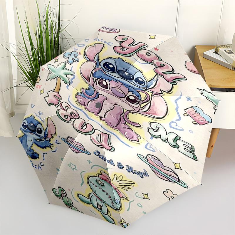 

Stitch, Cute Themed Automatic Opening and Closing Umbrella, Brightly Colored 8-rib Portable Umbrella, Suitable for Men and Women, A Perfect