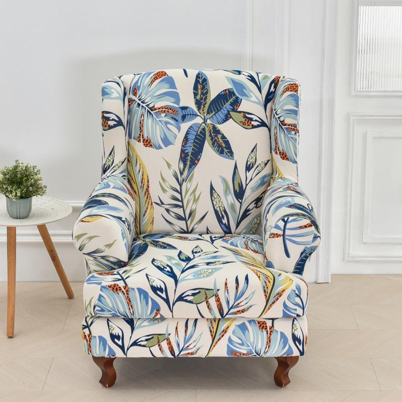 

2pcs/set Stretch Printed Accent Chair Covers Removable Single Sofa Protector with Seat Cushion Cover Elastic Sofa Slipcovers 1 set