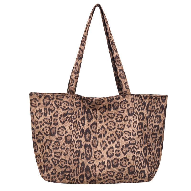 

Сумка-тоут большой вместимости с леопардовым принтом - Универсальная осенне-зимняя наплечная сумка и сумка для поездок коричневый